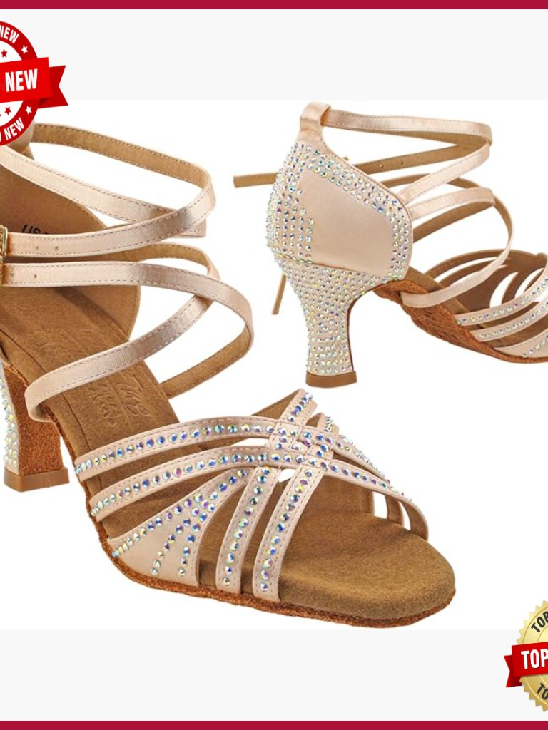 Latin Ballroom Dance Shoes 2.5in Spool Heel Women's Satin